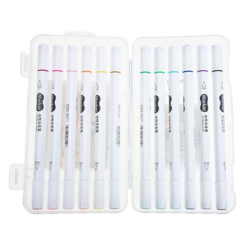 3Sets Durable Acrylic Paint Pens Double-End Colored Marker Pens