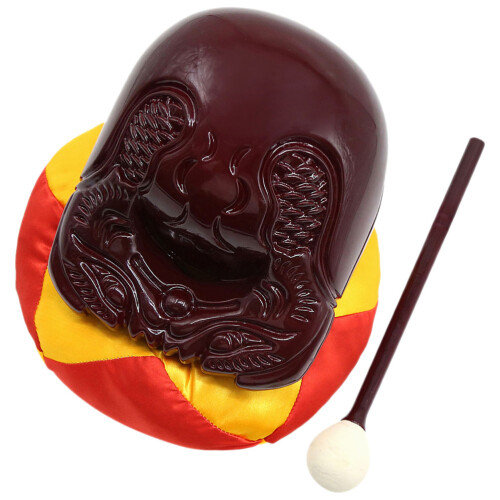 1Ensemble Bois Percussion Muyu Bouddhiste Jouet Enfant Marron
