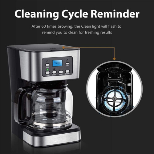 SOKANY 950W 1.5L Electric Coffee Maker 12-Cup Coffee Maker with 24-Hour Preset Keep Warm Function with Function US Plug 1