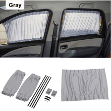(Grey,50*47cm)2pcs Luxury Beige Vip Car Van Suv Window Curtain Uv Sunshade Visor Kit Universal