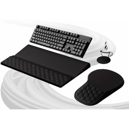 Ergonomisk musematte, håndleddsstøtte til tastatur og underlagsbrettsett