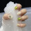 (L) Artificial Nail Irregular Pattern Milk White Color Cute Wearable Manicure Nails 1