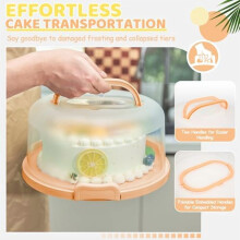 Présentoir à gâteaux sans BPA avec couvercle pour gâteaux de 25 cm, cupcakes et tartes – Base double face, 2 poignées, cadeau idéal