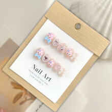 (XS) Cute Cartoon Handmade Nail Stickers For Women Removable And Fake Nails Reusable