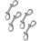Nickel Plated Double Ended Bolt Snap Hook Set, Pack of 4 1