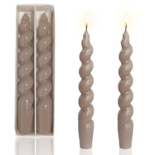 Bougies coniques blanches en spirale, chandeliers torsadés de 19 cm pour dîner, mariage, Saint-Valentin, fêtes et cadeaux.