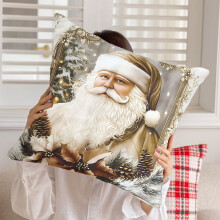 Cuscini decorativi natalizi con pupazzo di neve, 45x45 cm (18x18 pollici)