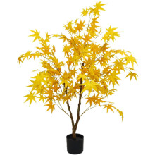 1.2M Artificial Red/Yellow Maple Tree, Bionic Potted Tree for Window, Courtyard & Living Room Decoration