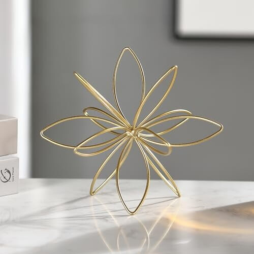 Esfera decorativa de metal dourado de 8 polegadas