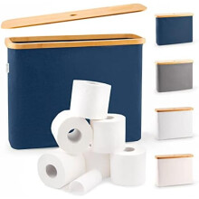 Cesto de bambu para papel higiênico – Capacidade para 12 rolos