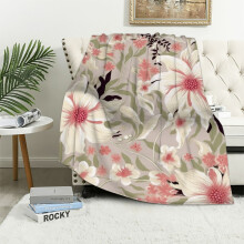 Bloemenprint dekbedovertrekset, kingsize, flanel