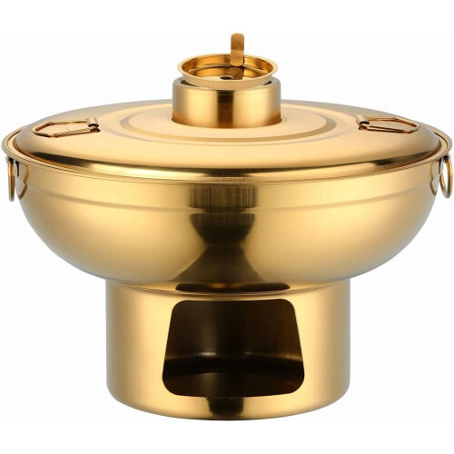 Panela elétrica de aço inoxidável com tampa - 23 cm (9 polegadas) dourada