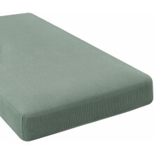 Superrekbare chaise longue hoes voor L-vormige bank, geschikt voor links/rechts, dikke jacquard keperstof (1 stuk, saliegroen)