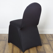 BalsaCircle Black Spandex Stretchable Banquet Solid Chair Covers Slipcovers