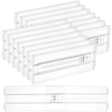 Lot de 14 séparateurs de tiroir ajustables (26 à 42 cm), organisateurs en plastique transparent pour vêtements, articles de bébé,