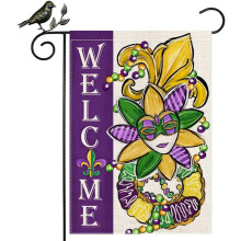 Bandiera da giardino di Carnevale 31,75 x 45,75 cm, con motivo giglio e gambero su entrambi i lati, ideale per decorazioni esterne in giardino –