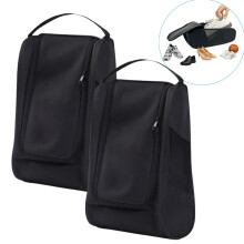 Shoe Bags for Travel - Portable Oxford Shoes Storage Bag, Side Mesh Windows Shoe Pouch, Shoe Packing Cubes for Men Women - (Black, 2Pack)