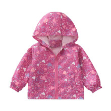 Giacca antipioggia Kukoosong per bambini e bambine, con cappuccio e cerniera, abbigliamento invernale per neonati, maniche lunghe, stampa, cappotto