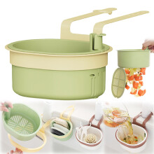 Wall-Mounted Sink Draining Basket,Filter Kitchen Waste Collector Faucet Hanging Multi Purpose Kitchen Basket Garbage Collector Green