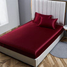 King Fitted Sheet Deep Pocket Bed Sheet Satin Silk Sheets Ultra Soft Machine Washable Bed Sheet