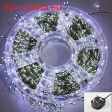 (White UK) Christmas String Led Lights With Copper Wire For Indoor Holiday Decor Outdoor