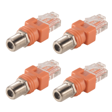 Coaxiaal naar Ethernet-adapter F-female naar RJ45 – 4 stuks