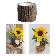 Pot de fleurs en bois pour plantes succulentes, en forme de souche naturelle, pour intérieur