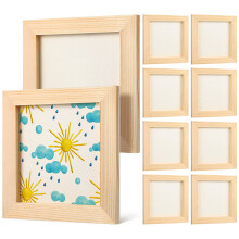 Lot de 10 cadres photo en bois Ă monter soi-mĂŞme, cadres photo en bois massif brut pour photos de 12 cm (4,7 pouces), cadres photo sur pied.