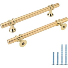 Cabinet Handles Gold 5-inch Center-to-Center 2-Pack