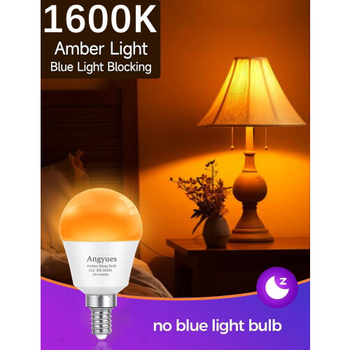 Lâmpada Angyues E12 âmbar para dormir 1600K3W A15