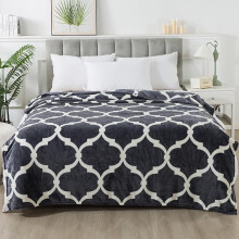 Microfibre Fleece Blanket Queen Size 90 x 90 in Dark Grey