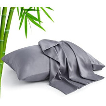 Taies d'oreiller rafraîchissantes en rayonne de bambou, format Queen (51 x 76 cm), lot de 2, respirantes et douces comme de la soie, fermeture