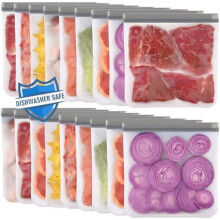 Paquete de 10 bolsas reutilizables para sándwiches de 8.7 x 7 pulgadas.