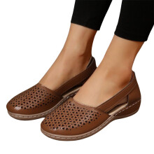LoyisViDion Uitverkoop Sandalen voor Dames Dames Zomer Mode Casual Sandalen Casual Platte Effen Kleur Loophole Schoenen Flash Picks Bruin11