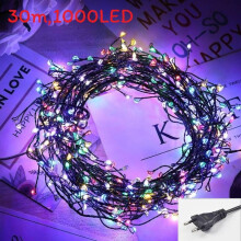 (Colorful EU) Christmas String Led Lights With Copper Wire For Indoor Holiday Decor Outdoor