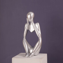 Statue de penseur, sculpture abstraite en résine, idéale pour la décoration intérieure, le bureau ou une étagère. Décoration moderne pour la