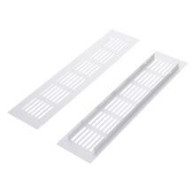 2 pezzi di bocchette di ventilazione rettangolari in alluminio, colore argento, per arredamento domestico, 11,8 x 2 x 0,4 pollici.
