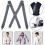 Adjustable Elastic X-Back Suspenders with Metal Clips 1