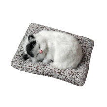 Mini sovende katt, katteleker for jenter, gutter og eldre, realistiske kattekosedyr, batteridrevne elektroniske kattedyr, F