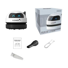 Draagbare bureaustofzuiger, draadloze tafelstofzuiger, USB-oplaadbaar toetsenbordreinigingsapparaat (zwart)