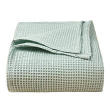 Waffle Towel Quilt Cotton Blanket Mint Green, Weave Cotton Large Bed Throw Sofa Cover Travel Blanket Coziness to Your Bedroom Premises