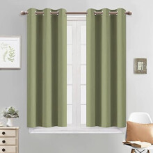 Light Blocking Blackout Curtains, Thermal Insulated, Sage Green, 38x45", Grommet Top, 2 Panels, Compatible with Standard Rods