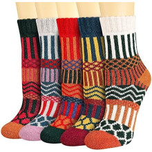 Dames winter wollen sokken, warm, zacht, met volledige demping (5 paar)