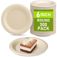 Assiettes en papier jetables écologiques, 15 cm, paquet de 50