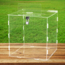 Boîte à cartes de mariage en acrylique avec serrure, boîte transparente pour cartes, enveloppes de fête d'anniversaire, boîtes de réception