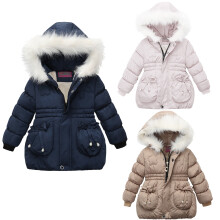 Baby Boys & Girls Winter Hooded Puffer Coat, Water-Resistant, Warm Navy Jacket for 12-18 Months