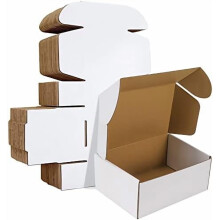 9x6x4 inches Shipping Boxes Set of 25, White Corrugated Cardboard Box Literature Mailer