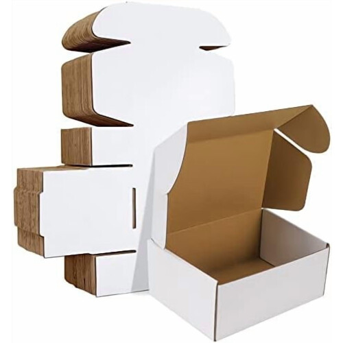 Verzenddozen 9x6x4 inch, wit, gegolfd, set van 25