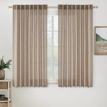 Taupe Linen Blend Curtains 72" L, 2 Panels