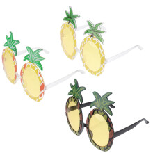 Lot de 3 lunettes de soleil festives en forme d'ananas, couleurs assorties, accessoires pour événements et célébrations